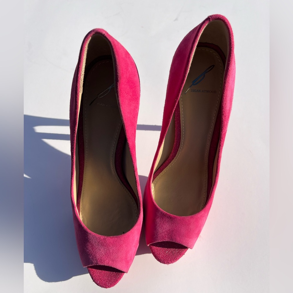 Brian Atwood Fuchsia platform heels